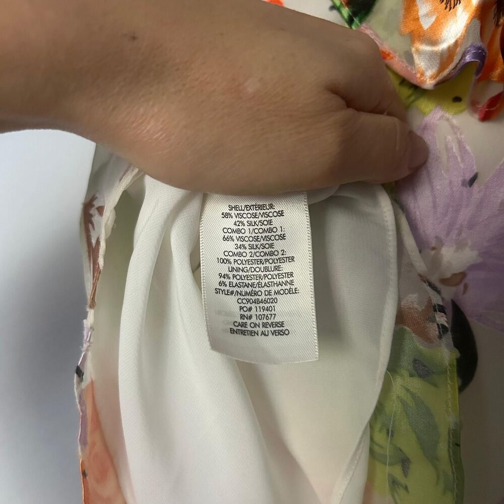 $385 Alice + Olivia Floral Silk Lined  Tank Top S - Picture 6 of 6